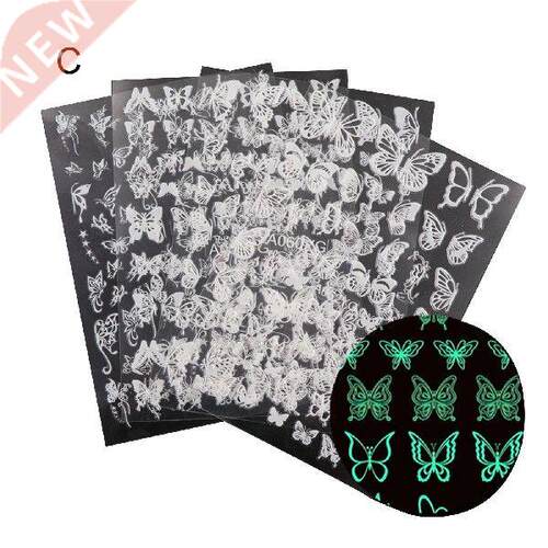 Nail accessories 4/16Pcs D Butterfly Colorful Luminous