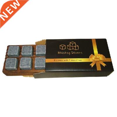 94PF Whiskey Ice Wine Stones Wooden Tray Set Whiskey Stones