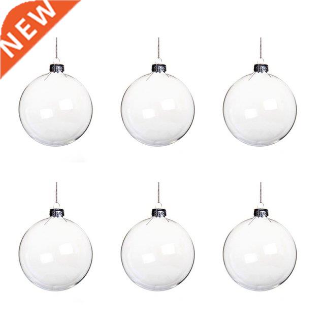 6Pcs 8cm  Christmas Tree Hanging Ball Transparent Acrylic