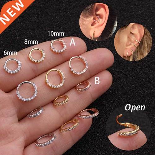 1PC 6-10mm Cz Nose Hoop Nostril Ring Flower Helix Cartilage