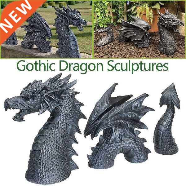 Gothic-Dragon Statues Dragon Figures Art Garden Decoration