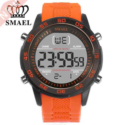 SMAEL Fashion Sport Watches Men Silicone Strap Brand Digita
