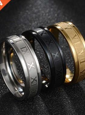 Vintage Roman Numberss Ring Temperament Fashion 6mm Width St