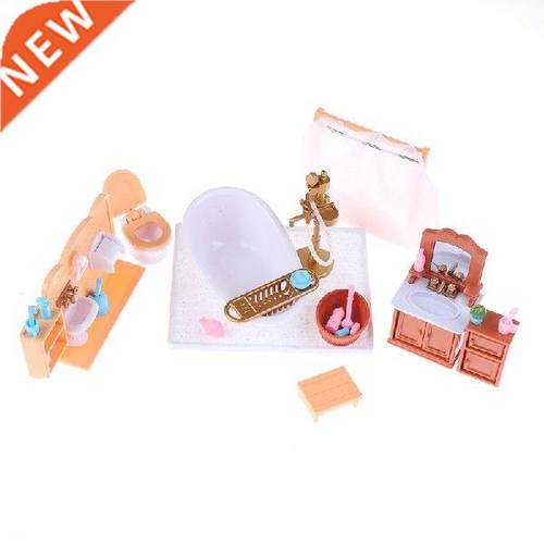 1/12 Dollhouse Miniature Plastic Bathroom Furniture Sets
