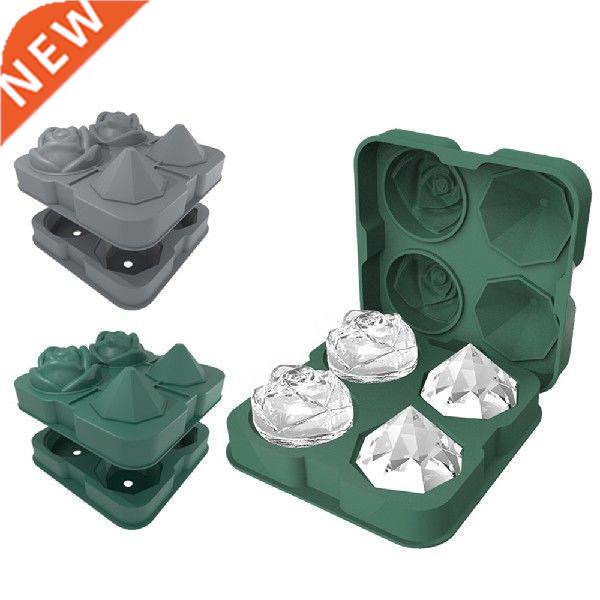 Ice Cube Maker 3D Rose Diamond Silicone Form For Ice Candy