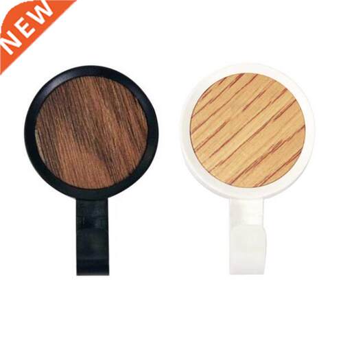 Wall Mounted Storage Hook Punch Free Wood Grain Towel Tie W