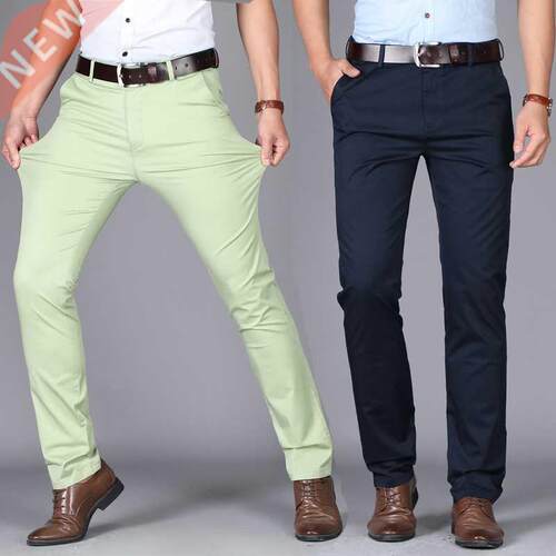 men suit pants casual office high quality cotton trousers bu