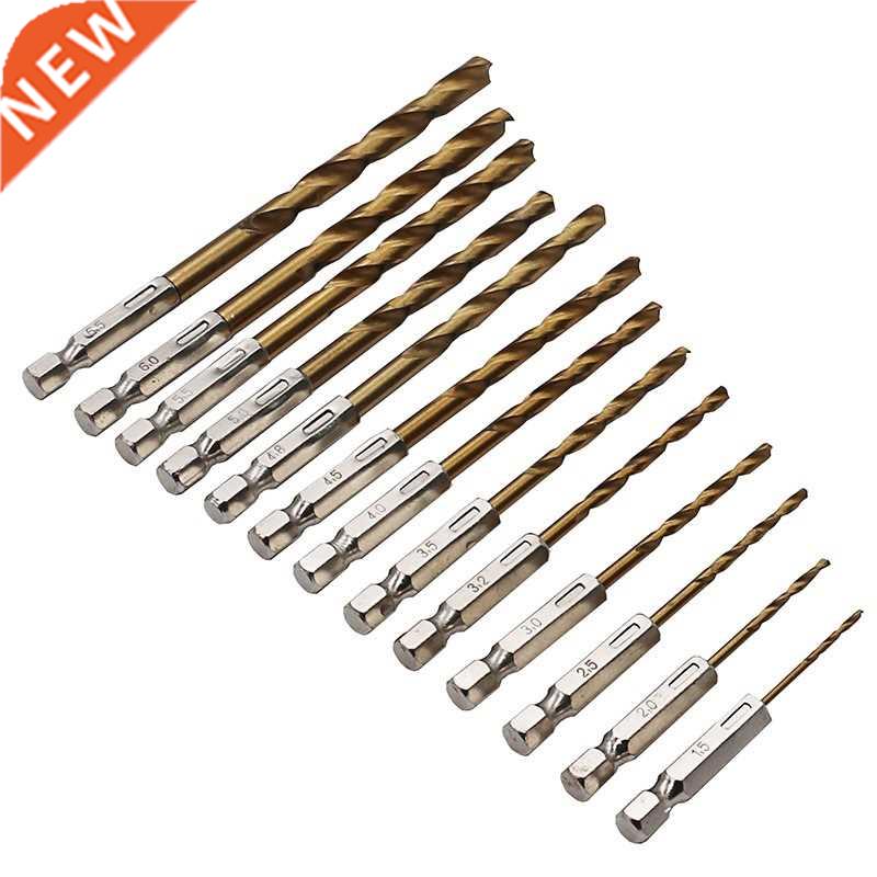 Quality 13Pcs 1/4 Hex Shank 1.5-6.5mm Drill Bits HSS High Sp