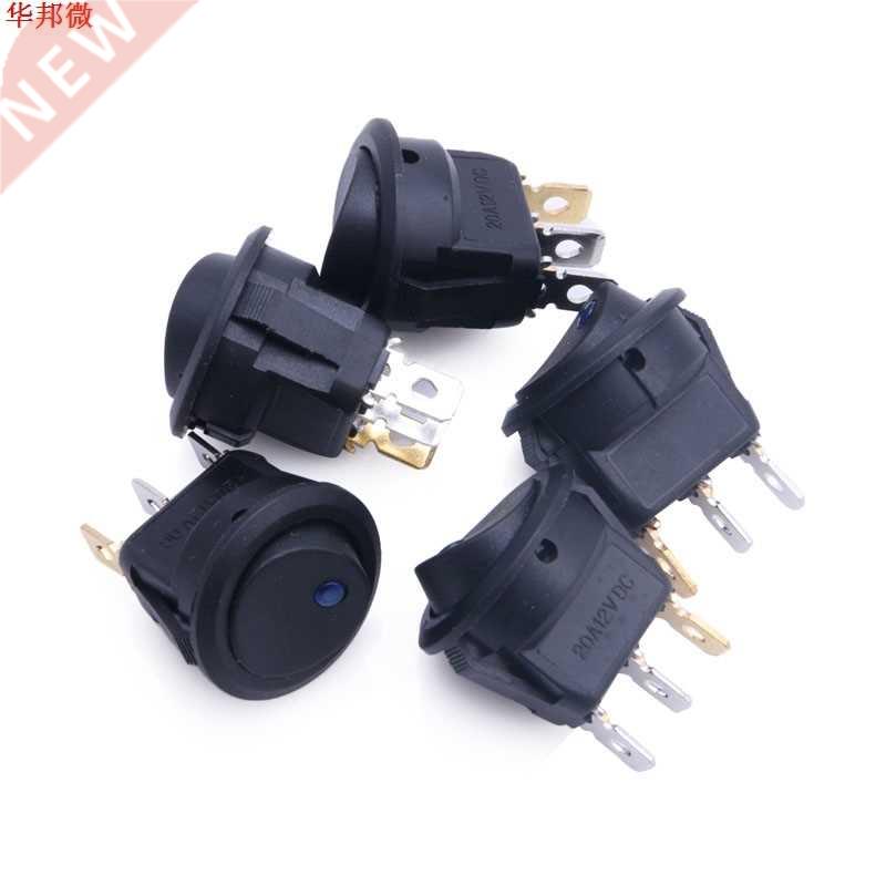 5Pcs 12V Car Round Rocker Dot Boat Blue LED Light Toggle ON/