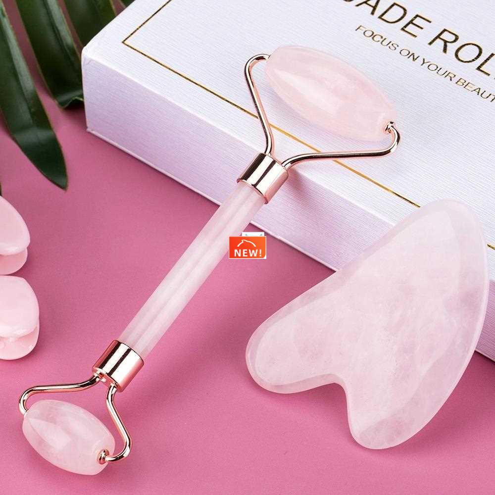 Face Massage Jade Roller Rose Quartz Natural Stone Crystal