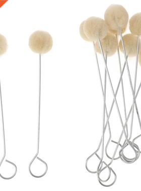 Pack of 10 Wool Daubers with Metal Handle for Leather Dyes,