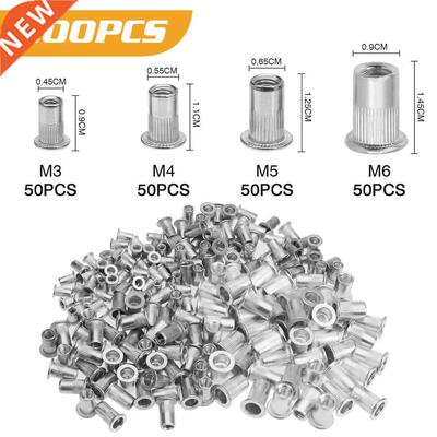 200pcs Rivet Nuts Aluminum Rivetnuts Blind Set Nutserts Thre