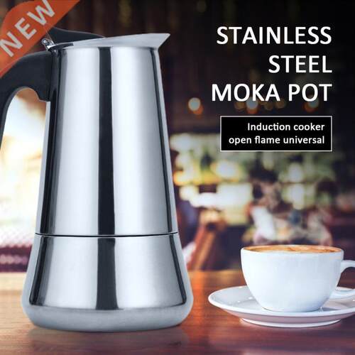 100~600ml Portable Espresso Coffee Maker Moka Pot Stainless