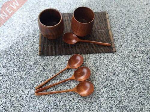 1PC 16x4cm Wood Soup Spoon Natural Japanese Style Kitchen