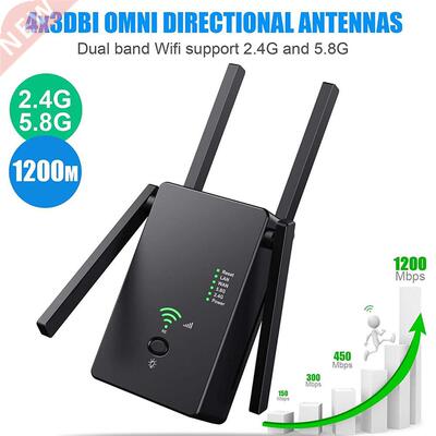 2.4G/5Ghz WiFi Repeater 1200Mbps Wireless Wifi Extender Wi-F