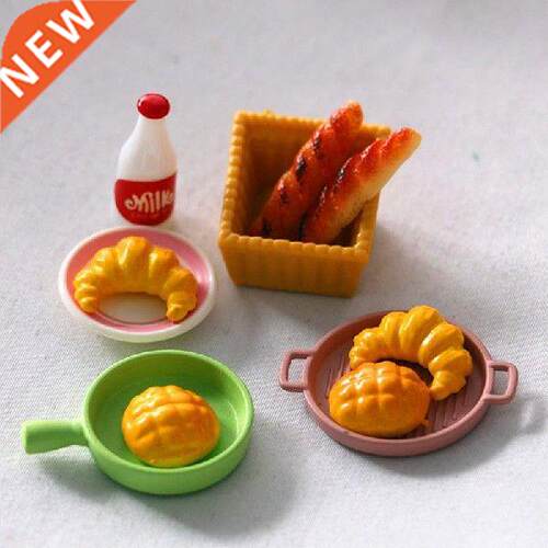 6Pcs Simulation Croissant Bread Dollhouse Miniature Food