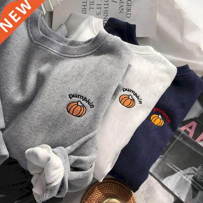 Sweatshirt Spring autumn Korean preppy small pumpkin embroid