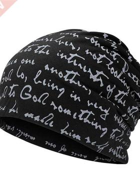 Hip Hop Skullies Beanies Letter Print Men's Goth Bonnet Hat