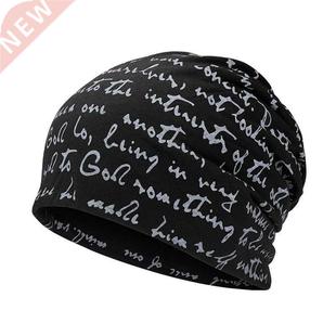 Hip Hop Skullies Beanies Letter Print Men's Goth Bonnet Hat
