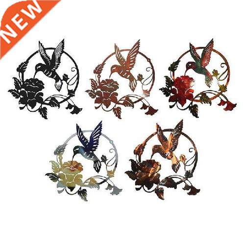 Metal Bird Garden Wall Decor Colorful Outdoor Fence Art