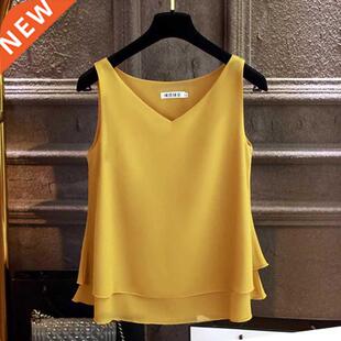 2020 Fashion Brand Women's blouse Tops Summer sleeveless Chi