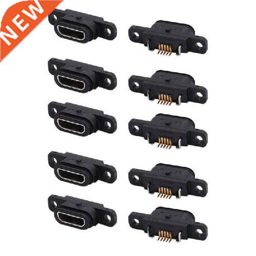 New 10 Pcs Micro-USB 5Pin Charging Jack Socket Dock Port 5P