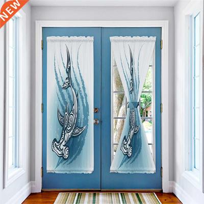 Animal Blue Hammerhead Shark Door Curtains Decor Home