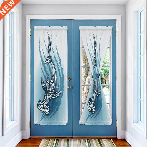 Animal Blue Hammerhead Shark Door Curtains Decor Home