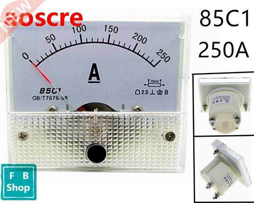 1PCS 85C1-A 250A DC Analog Meter Panel AMP Current Ammeters