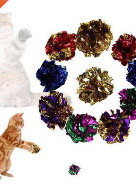 612Pcs Cat Toys Multicolor Mylar Crie Ball Ring Paper