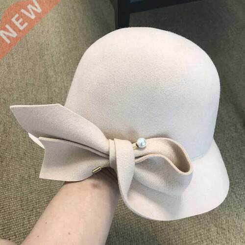 2019 Autumn And Winter New Bucket Basin Of Bowknot Pearl Woo