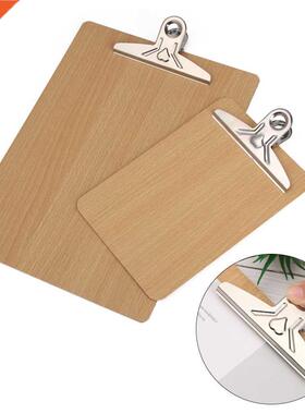 1PC A4 A5 Wooden Clipboard Writing Sheet Pad Storage Clips F