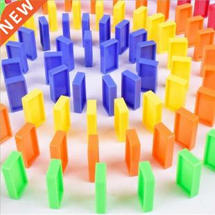 100pcs Domino Blocks Train Plastic Toys Color Kids Early Edu
