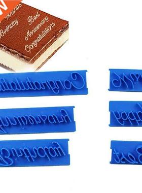 6pcs Fondant Mold Plastic Alphabet Handwriting Embosser