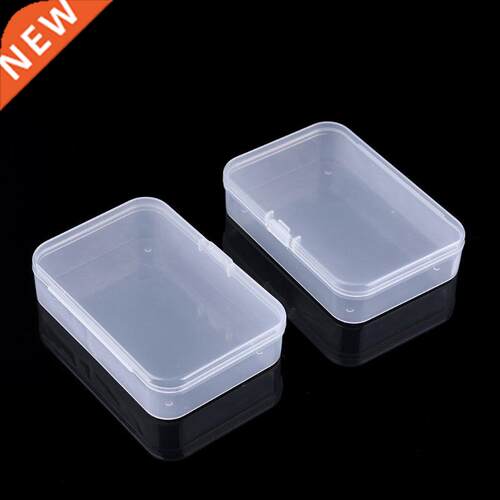 2Pcs Plastic Transparent Storage Box Collections Nail Tips J