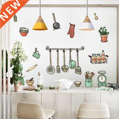 Wall Sticker Mural Kitchen Restaurant Kitchenware Fridge Wal