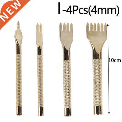 4Pcs/Set Leather Craft Tool Gold Color Stainless Steel Hole