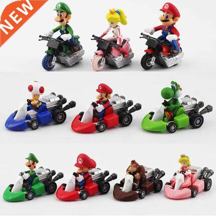 10pcs/lot Super Mario Cartoon Pull Back Cars Racing game toy