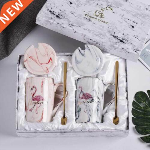 450ML Ceramic Mug Marble Pattern Cup Gold Rim Mug Coffee Cou