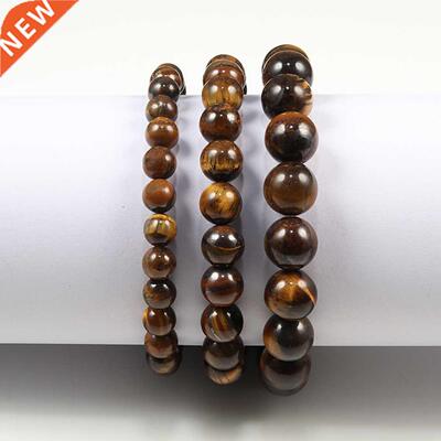 Natural Stone 6/8/10mm Beads Tiger Eye Bracelet Classic Men