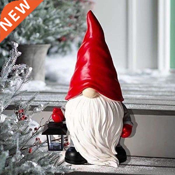1PC Home Gnome Sculpture With Solar-powered Lantern Gnome