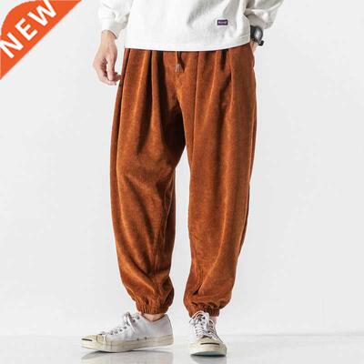 New Corduroy Men's Harem Pants Fashion Men Jogging Sweatpant