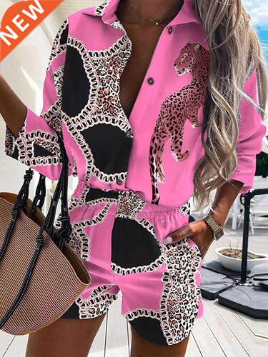Casual Patchwork Shirt Suit Woman Spring Summer Lapel Fashio