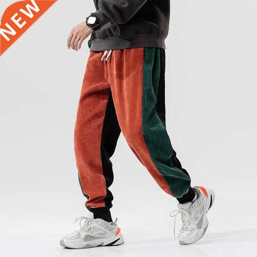 2021 Men Sweatpants Elastic Waist Harem Pant Street Punk Jog
