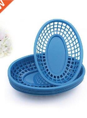 6pcs 9.4'' Red French Fries asket Plastic Picnic Plates