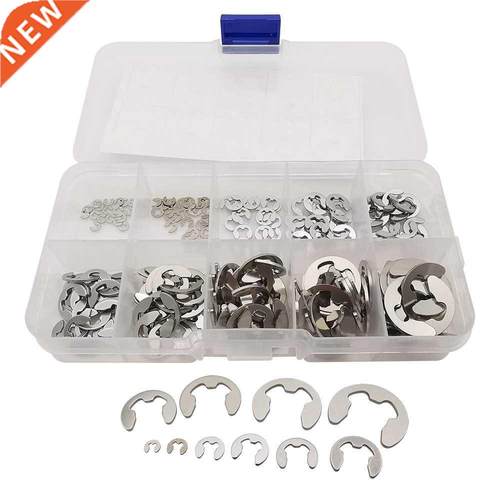 200Pcs/Box E-Type Clip Washer Rings Assortment Kit 304 Stain