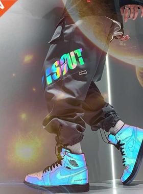 Men's Casual Cargo Pants Men Black Korean Harem Pants nd Loo