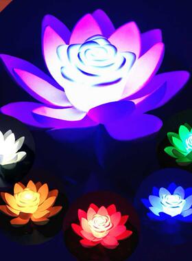 LED Waterproof Floating Lotus Light Battery Operated Flower