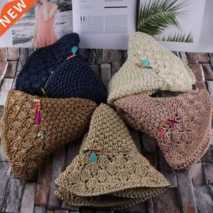 New Sun Hat Women Straw Hat Foldable Summer Cap 遮阳草帽女