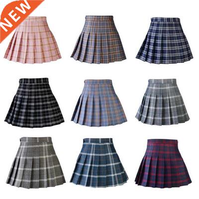 Women Pleat Skirt Harajuku Preppy Style Plaid Skirts Mini Cu